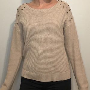 Route 66 Cotton Long Sleeve Sweater Tan Sz S